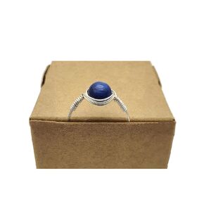 Kyanite Cyanite Disthene Gemstone Natural Stone Birthstone Solitaire 925 Sterling Silver Wire Wrapped Rings for Women Handmade