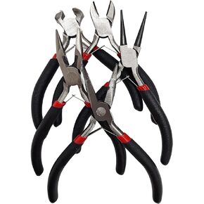 5 Sets Jewelry Pliers Kit, Steel Jewelry Making Tools, for Bracelets, Earrings, Craft Projects, Black