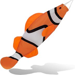 Madrona Brands Orange Clown Fish Windsock | Durable Outdoor Hanging Wind Decoration | Patio, Dock, Boat, Backyard | 40 Inch