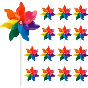 24 Pack Mixed Color Pinwheels, Toy Wind Spinners and Party Favors Gifts for Kids, Outdoor Decorational Pinwheels for Yard and Garden (Pack of 24)