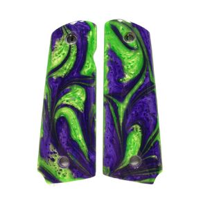 Green & Purple Pearl Full Size 1911 Grips