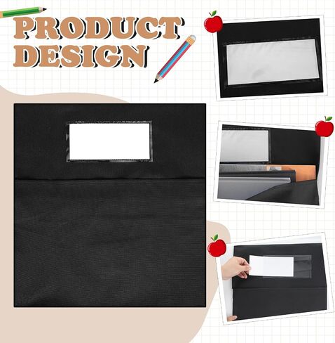 Sanwuta 24 Pack Classroom Crash Crash Pockets ، 15 × 17 بوصة أكياس تخزين الكتب للكرسي مع طلاب Slot Slot Pockets لمدرسة رياض الأطفال الابتدائية (Multicolor) in Kuwait