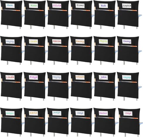 Sanwuta 24 Pack Classroom Crash Crash Pockets ، 15 × 17 بوصة أكياس تخزين الكتب للكرسي مع طلاب Slot Slot Pockets لمدرسة رياض الأطفال الابتدائية (Multicolor) in Kuwait
