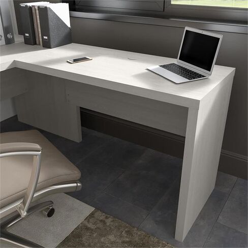 Pemberly Row 42W Desk Return/Bridge in Gray Sand - Engineered Wood in Kuwait