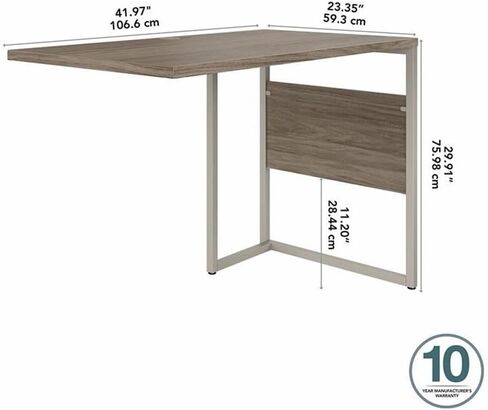 Pemberly Row 42W x 24D Desk Return/Bridge in Storm Gray - Engineered Wood in Saudi Arabia