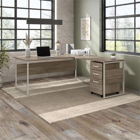 Pemberly Row 42W x 24D Desk Return/Bridge in Storm Gray - Engineered Wood in Saudi Arabia
