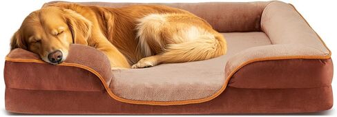 DUMOS Donut Dog Bed, Washable Dog Couch Bed with Removable Cover, Waterproof Pet Bed for Small Size Dogs, Memory Foam Pet Bed Non-Slip Base, Gray in Kuwait