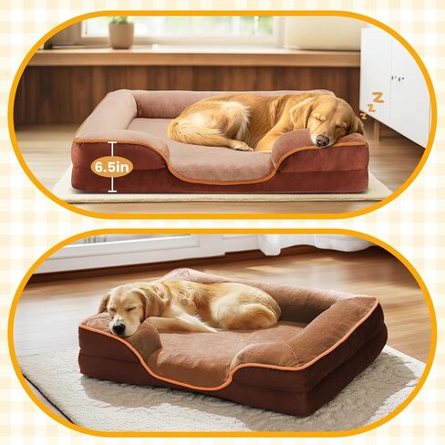 DUMOS Donut Dog Bed, Washable Dog Couch Bed with Removable Cover, Waterproof Pet Bed for Small Size Dogs, Memory Foam Pet Bed Non-Slip Base, Gray in Kuwait
