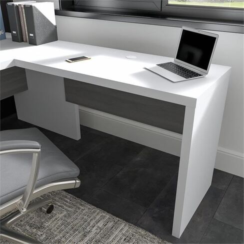 Pemberly Row 42W Desk Return/Bridge in Gray Sand - Engineered Wood in Kuwait