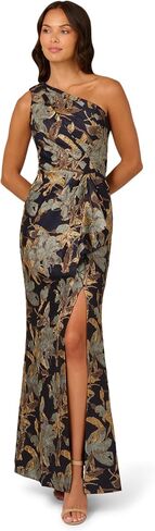 Adrianna Papell Women's One Shoulder Jacquard Dress in Saudi Arabia