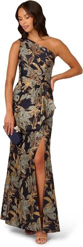 Adrianna Papell Women's One Shoulder Jacquard Dress in Saudi Arabia