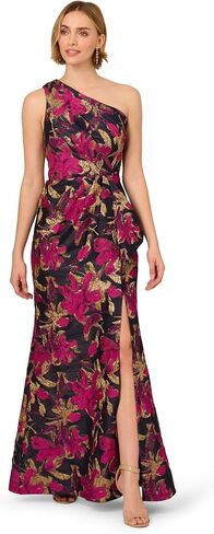 Adrianna Papell Women's One Shoulder Jacquard Dress in Saudi Arabia