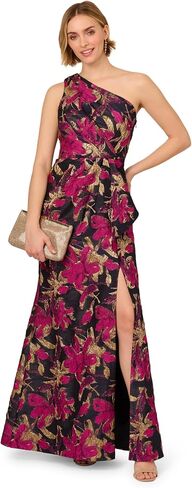 Adrianna Papell Women's One Shoulder Jacquard Dress in Saudi Arabia