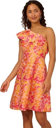 Adrianna Papell Women's One Shoulder Jacquard Dress in Saudi Arabia