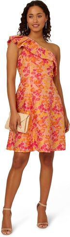 Adrianna Papell Women's One Shoulder Jacquard Dress in Saudi Arabia