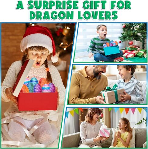 6 PCS Magnetic Dragon Egg Set - 2 بيض تنين مع 4 تنانين من الداخل ، تنينات مفصلية ثلاثية الأبعاد مع أجنحة قابلة للفصل ، والحيوانات المطبوعة ثلاثية الأبعاد ، لعبة تململ Toy للمراهقين والأطفال (الأرجواني+الأزرق) in Kuwait