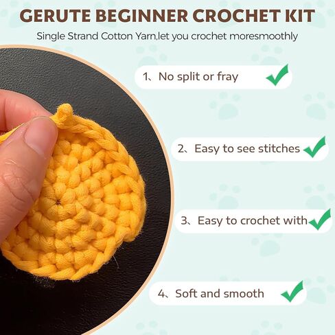 Crochet Kit for Beginners: Make 3 Cute Amigurumi Animals with Easy-to-Follow Video Tutorial, Complete Beginner Crochet Kits for Kids Adults, Creative Christmas Birthday Gift Idea for Women & Girls in Kuwait