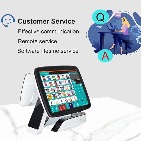 (Ship from USA) POS System,Cash Register for Retail,Includes Touch Screen Cash Register,80MM Thermal Printer,Cash Drawer,Barcode Scanner,Windows 10,POS Software in Saudi Arabia