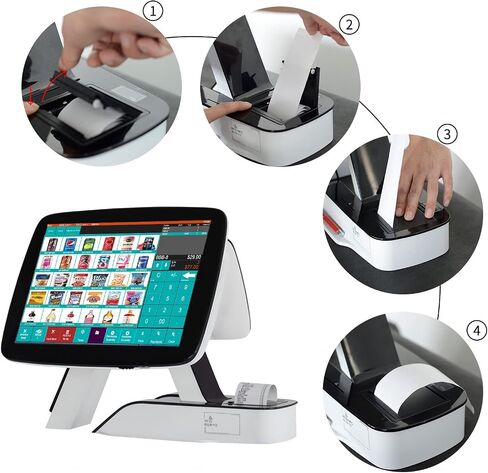 (Ship from USA) POS System,Cash Register for Retail,Includes Touch Screen Cash Register,80MM Thermal Printer,Cash Drawer,Barcode Scanner,Windows 10,POS Software in Saudi Arabia