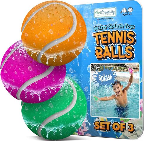 ArtCreativitive Sports Balls Water Splash Toys - مجموعة من 3 - ألعاب حمام إسفنجية للأطفال - 3 تصاميم كرات رياضية مختلفة تشمل كرة القدم وكرة السلة وكرة كرة القدم - ألعاب أحواض الاستحمام والبركة للأطفال in Kuwait