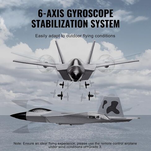 VEVOR RC Plane 2 Channel, Remote Control Airplane 2.4GHZ with 6-Axis Gyro Stabilizer&2 Batteries, F-22 Fighter Aircraft Plane Toy for Adults Kids Beginners Boys Birthday/Xmas Child Gift in Saudi Arabia