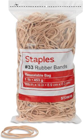 Staples Rubber Bands, #33 Band Size, 1mm Thickness, Resealable Storage Bag, 700-Pack, Beige in Saudi Arabia