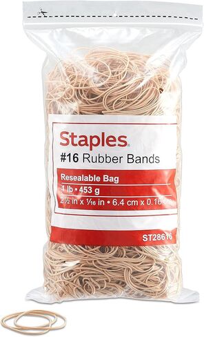 Staples Rubber Bands, #33 Band Size, 1mm Thickness, Resealable Storage Bag, 700-Pack, Beige in Saudi Arabia