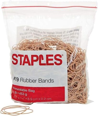 Staples Rubber Bands, #33 Band Size, 1mm Thickness, Resealable Storage Bag, 700-Pack, Beige in Saudi Arabia
