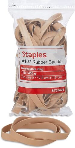 Staples Rubber Bands, #33 Band Size, 1mm Thickness, Resealable Storage Bag, 700-Pack, Beige in Saudi Arabia