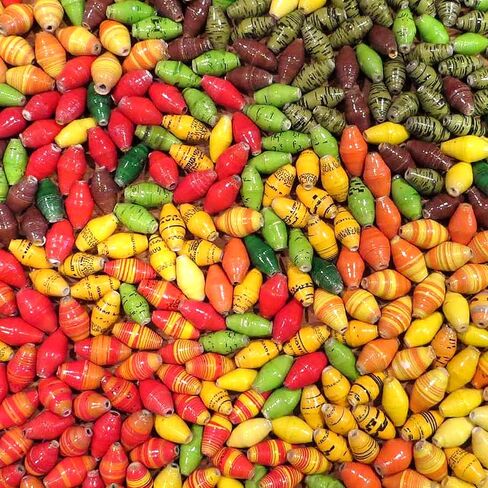 التواصل مع خرز الورق المصنوع يدويًا أوغندا لصنع وحرف اليهود - مزيج متعدد الألوان - حبات الورق المعاد تدويرها - حبات للمجوهرات والحرف - حبات للقلائد والأساور (70 عدد) in Kuwait