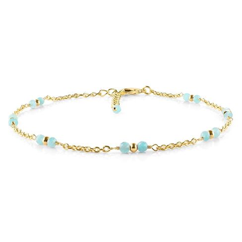 Infinitygemsart Pink Ruby Anklet Dainty Boho Summer Beach Jewelry for Girls Gold Bead Chain Charm Charm Calkle For Women 9+1.5 inct in Saudi Arabia
