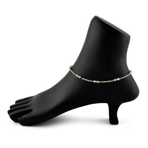 Infinitygemsart Pink Ruby Anklet Dainty Boho Summer Beach Jewelry for Girls Gold Bead Chain Charm Charm Calkle For Women 9+1.5 inct in Saudi Arabia