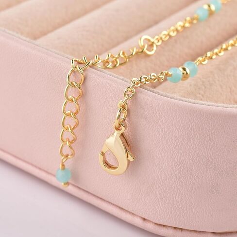 Infinitygemsart Pink Ruby Anklet Dainty Boho Summer Beach Jewelry for Girls Gold Bead Chain Charm Charm Calkle For Women 9+1.5 inct in Saudi Arabia