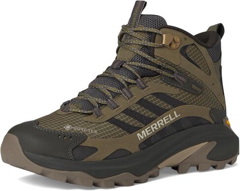 حذاء المشي لمسافات طويلة Moab Speed ​​2 Mid GTX للرجال من Merrell، زيتوني، 10 in Saudi Arabia