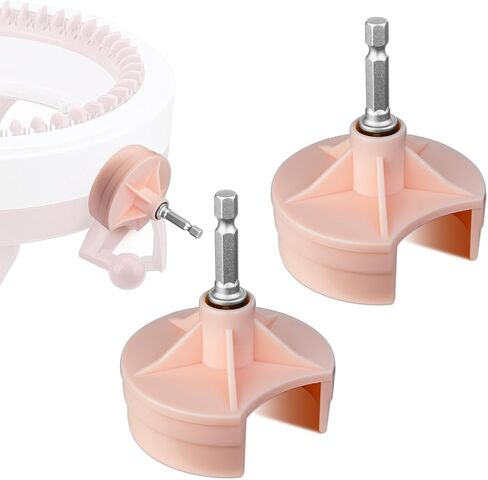 2 Packs Knitting Machines Adapter - Quick Knit Power Adapter Compatible with Sentro 22 40 48 & Jamit Needles Loom, Crank Handle Adapter with Hex Drill Steel Bit (Black + Pink) in Saudi Arabia