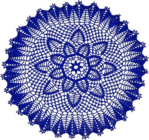 BIBITIME 23 inches Handmade Crochet Bohemian Lotus Flower Lace Doilies Round Tablecloth Bedroom Dresser Table Placemat Yellow in Saudi Arabia
