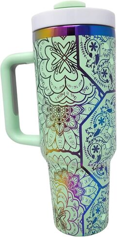 40oz Laser Engraved Nurse Swear Tumbler with Lid and Straw, Multicolor (Green) in Saudi Arabia