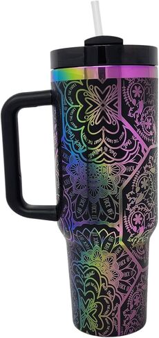 40oz Laser Engraved Nurse Swear Tumbler with Lid and Straw, Multicolor (Green) in Saudi Arabia