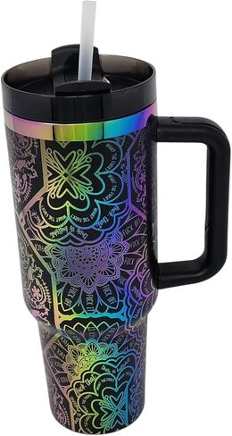 40oz Laser Engraved Nurse Swear Tumbler with Lid and Straw, Multicolor (Green) in Saudi Arabia