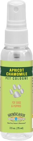 Showseason Apricot Chamomile Pet Cologne 2.5 oz For Dogs | Travel Size | Long-Lasting Odor Eliminator | Cruelty-Free | Paraben-Free | Made in USA in Saudi Arabia