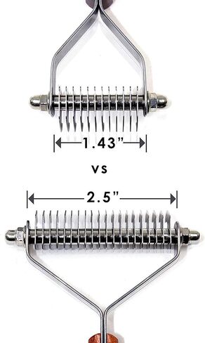 Professional Grooming Rake for Dogs & Cats | Tug-Free Deshedding | Dematting Tool | Classic Wood Handle in Saudi Arabia