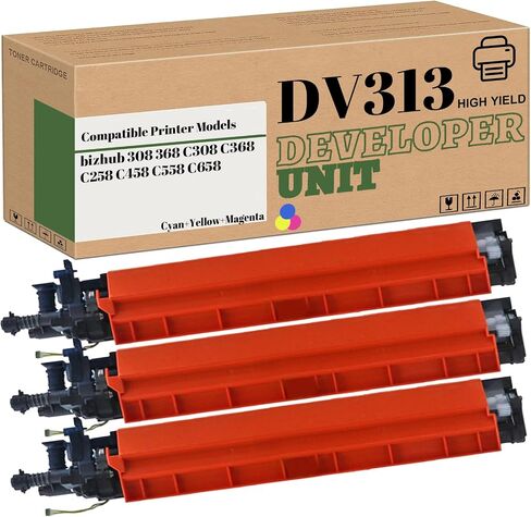 Compatible High Yield DV313 Developer Unit Replacement for Konica Minolta DV-313 for Bizhub 308 368 C368 C258 C458 C558 C658 458 558 C308 Printer (3-Pack 1C/1M/1Y) in Saudi Arabia