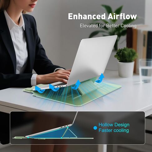 AboveTEK 2-in-1 Laptop Sleeve Case with Stand for 13-14 inch Laptops, Lightweight Leather Sleeve Bag with Ergonomic Wrist Cushion & Adjustable Angles, Protective Bag for MacBook, Grey in Saudi Arabia