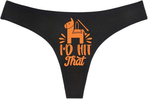 I'd Hit That - Black Thong - Choose Your Text Color - Swingers Threesome Cuckold Hot Wife Humorous Panties (M, Blue Glitter) in Saudi Arabia