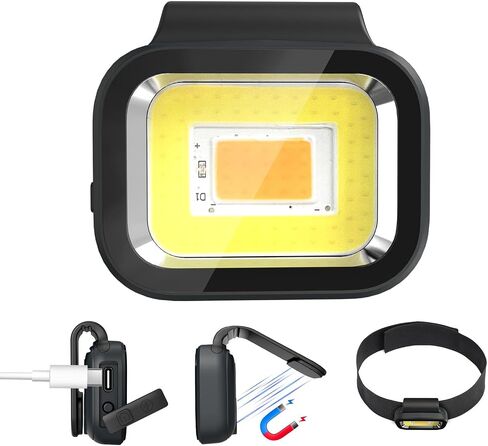 Running Lights, IP66 Waterproof Clip on Running Flashlights for Runners, 6 Modes Lightweight Rechargeable Safety Light for Joggers Running Camping Hiking Emergency (Black) in Saudi Arabia