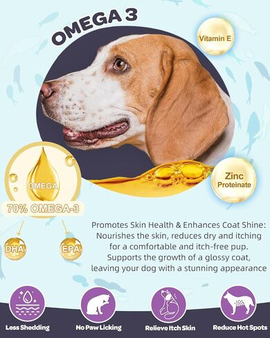 NATURE TARGET Probiotics for Dogs, 6 Billion CFUs Dog Probiotics for Digestive Health with Prebiotic and Digestive Enzymes, Rich in Omega 3 and Vitamins for Skin & Coat, Salmon-Flavored - 120 Counts in Saudi Arabia
