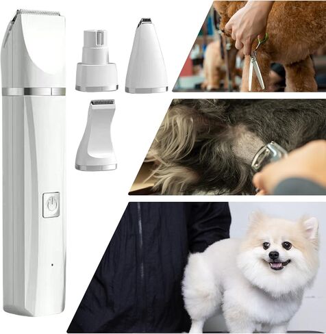 Pet Grooming Kit,Hair Trimmer | 4 in 1 Silent Cordless Electric Trimming Nail Grinder Tool for Cat Eyes Face Ears Paws Matted Hair in Saudi Arabia
