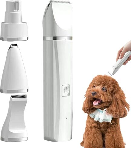 Pet Grooming Kit,Hair Trimmer | 4 in 1 Silent Cordless Electric Trimming Nail Grinder Tool for Cat Eyes Face Ears Paws Matted Hair in Saudi Arabia