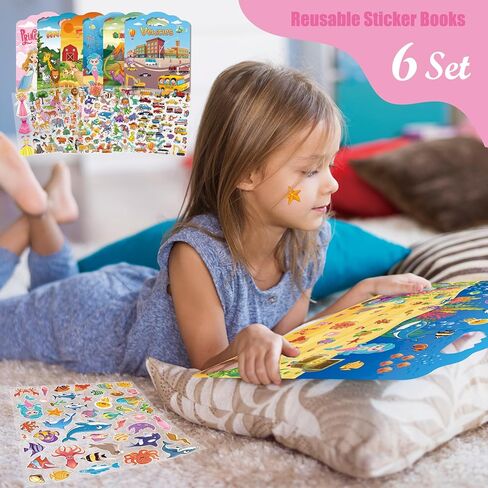 6ST CONSER COSTERABLE CONBERS للأطفال الصغار من 2 إلى 4 سنوات ، تشمل كتب الأطفال الصغار من 1-3 ، مجموعة كتاب النشاط منتفخ الأطفال ، المزرعة ، الأميرة ، المركبات ، المحيط ، الديناصورات in Kuwait