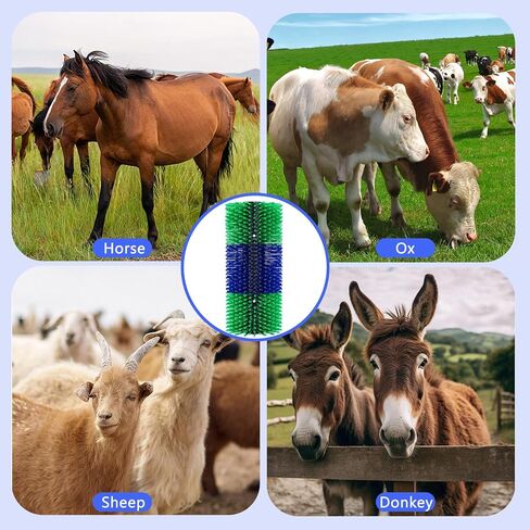 Livestock Scratching Brush,Horse Brushes for Grooming,Itch Relief Horse Scratcher Brushes Kit with Two Sets of Mounting Screws for Goat Cattle Cow Sheep Pig,1 Pack in Saudi Arabia